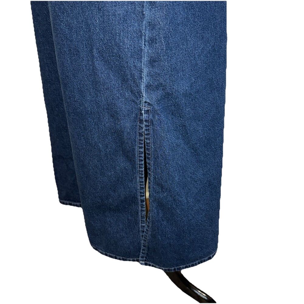 Nick & Sarah Blue Jean Denim Jumper Maxi Dress Med Side Flap Pocket Modest Boho - Picture 5 of 8